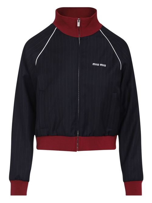 Blouson with zip in pinstripe MIU MIU | ML1324174XF0008